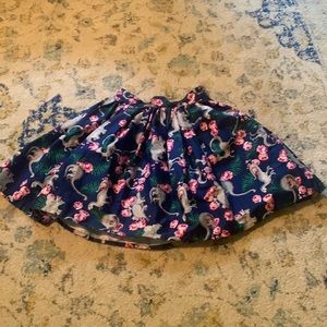 Unique Vintage Roses and Dinosaur Skirt